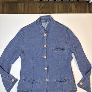Armani Jeans Light Blue Denim Button Jacket with metal Buttons